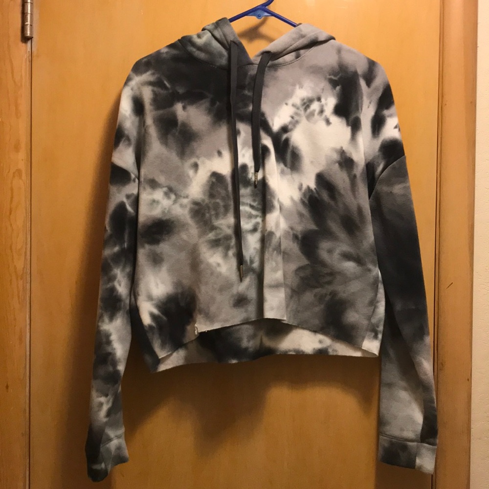 Cropped tie dye hoodie.
